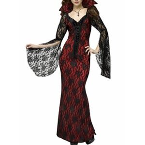 Vampiress Women’s Alluring Vampire Full Length Gown Women Adult Costume Sz M